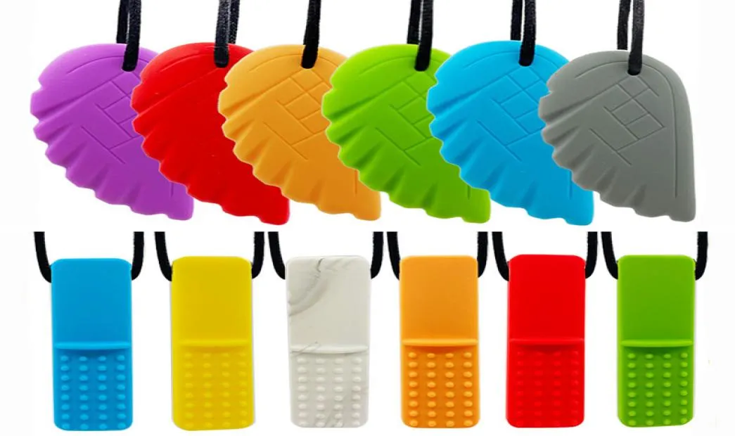 Colar de mastigação sensorial, asas de frango, halteres, pingente de mastigação, mordedores de silicone, vara de dentição, brinquedos, colar para infantil k4223829