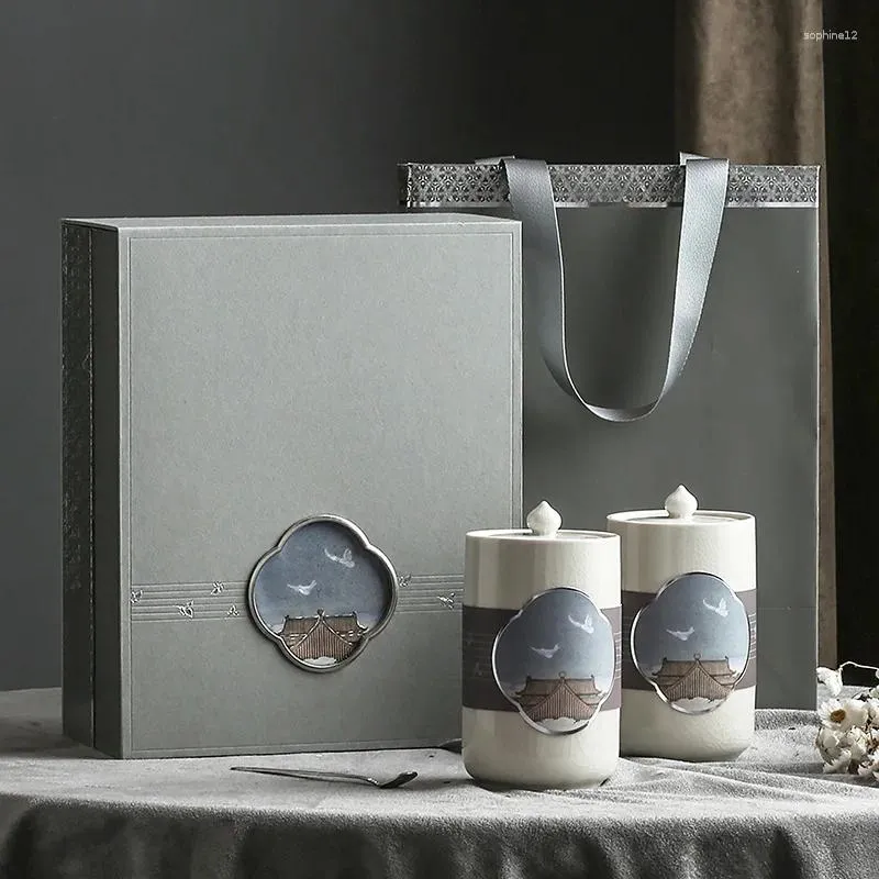 Teaware sets high end keramik kan presentförpackning biluochun longjing duyun maojian vanlig tom