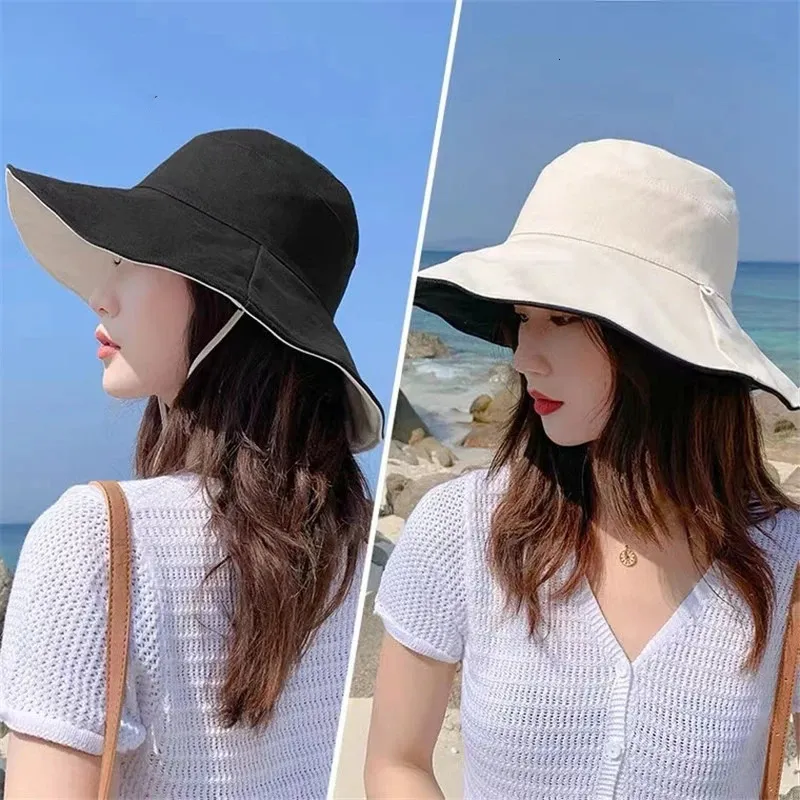 Dwustronna składana kapelusz kadłubowy Summer Linia Linia szerokość linii Brim Sun Hat Visor Fisherman Hat Fishing Hat 240329