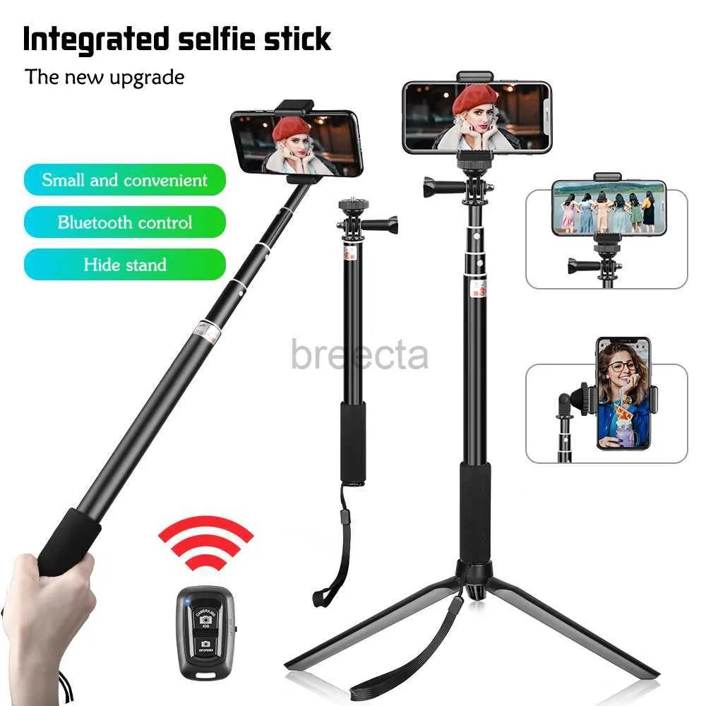 Selfie monopodes SH 90/150cm bâton de Selfie réglable avec Bluetooth sans fil et pince de téléphone pour Smartphone Photo en direct Youtube extérieur 24329