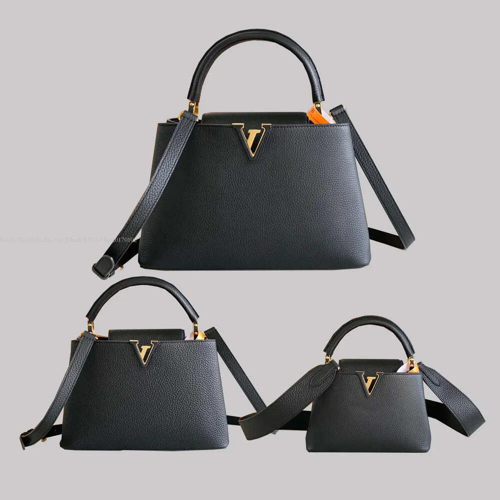 Designer tygväskor axelväska kvinnor handväskor mode capucines stor kapacitet hud fast klassisk metall äkta läder 3 stycken 2023 ny