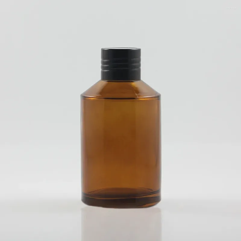 Bottiglie di stoccaggio Bottiglia di lozione in vetro ambrato e nero da 200 ml per oli liquidi cosmetici vuoti per la cura della pelle