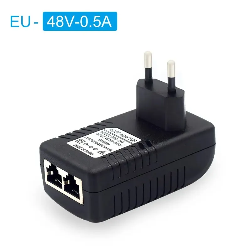 ANPWOO POE 인젝터 AC220V ~ DC12V 2A DC48V 0.5A 이더넷 인젝터 어댑터 EU/UK/US 옵션에 대한 POE 전원 공급 장치