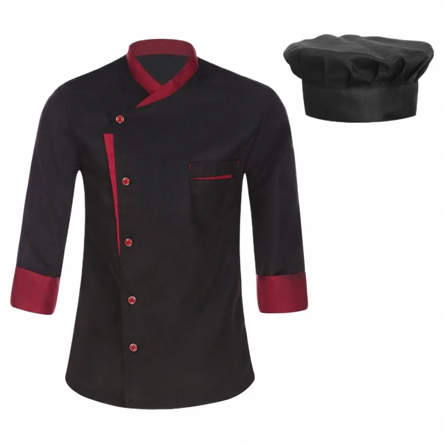 Mężczyzny Chef Shirt LG Sleeve Cosplay Kurtka kuchnia