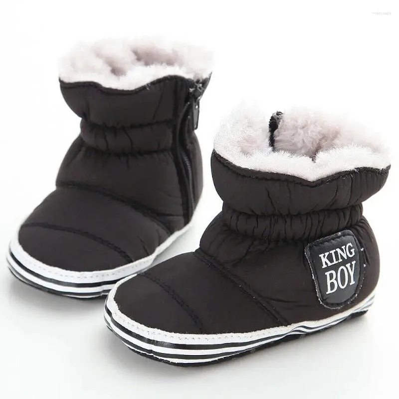 Stövlar småbarn baby pojkar skor mjuk spjälsula född barn brud vinter varm avslappnad svart grå blå 0-18m