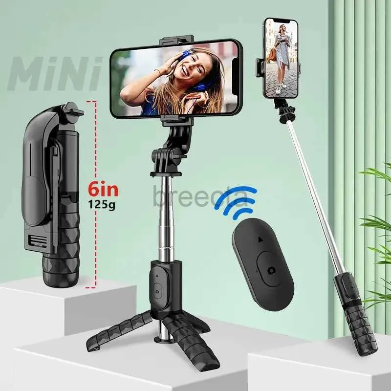 Моноподы для селфи, мини Bluetooth, беспроводная палка для селфи, штатив, выдвижной видеомонопод с дистанционным затвором для смартфона iPhone 24329