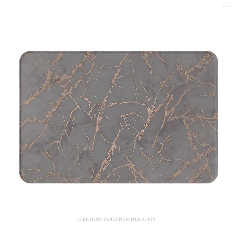 Tapis Paillasson antidérapant Rose Gold Marble Bath Chambre Mat Prière Tapis Home Pattern Décor