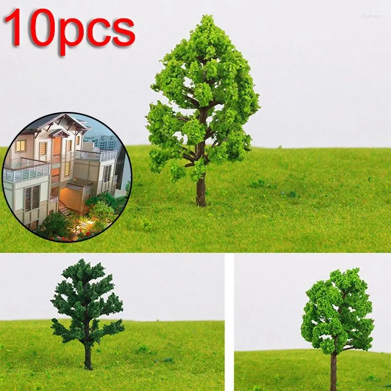 Décorations de jardin 10pcs miniatures arbres modèles train ferroviaire paysage architectural paysage bricolage scène arbre accessoires jouets pour enfants 11cm