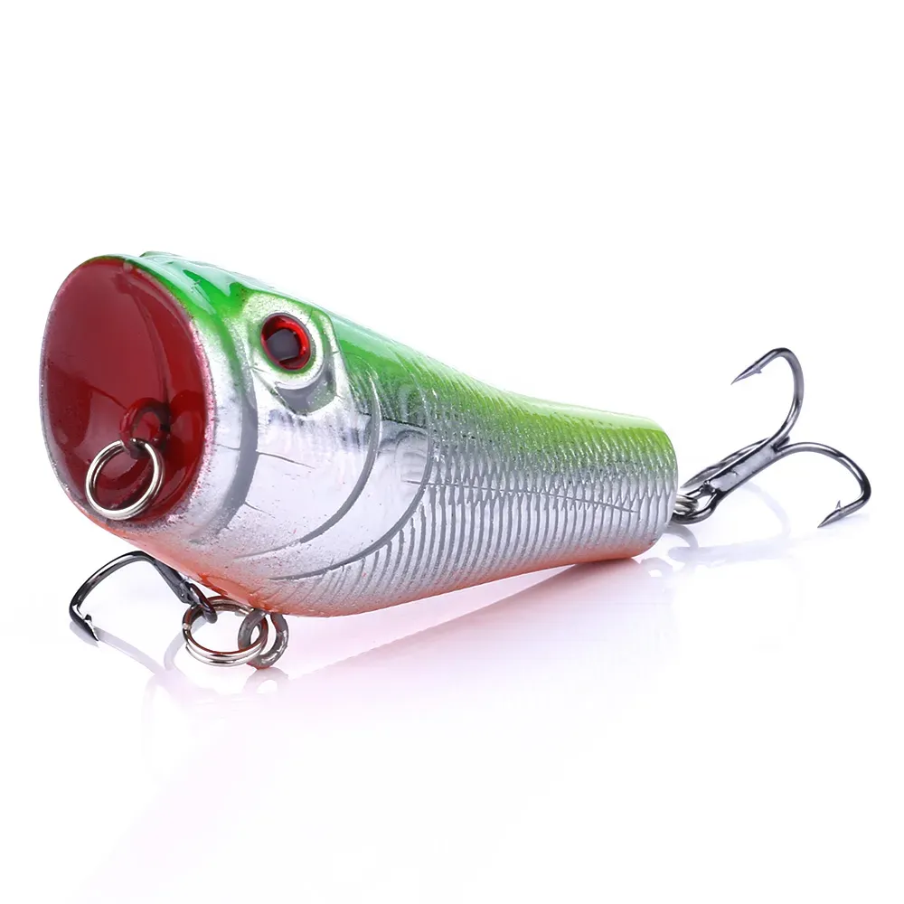 Popper Top Water Minnow Fishing Lures Artificial Hard Bait Bass Wobbler Fish Tackle 5cm 8.8g