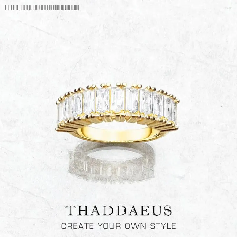 Klaster pierścieni olśniewające cyrkon złoty pierścionek europa świetnie klejnotne dla kobiet letnie modne prezent w 925 srebro srebra