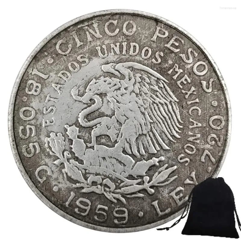 パーティーの好意1959年豪華なメキシコ平和イーグルカップルアートコインメモリアルポケットギフトコイン/面白い記念グッドラックバッグ