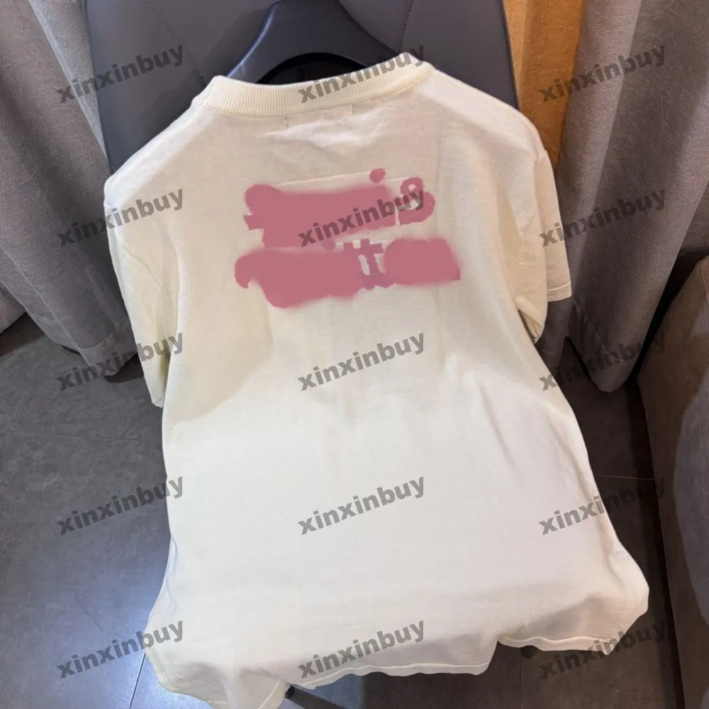 Xinxinbuy Men Designer Tee T Shirt 2024 Włochy Dzianin Koszulka Kwiatowa Jacquard Bawełna Kobiety Kobiety szary czarny biały s-3xl