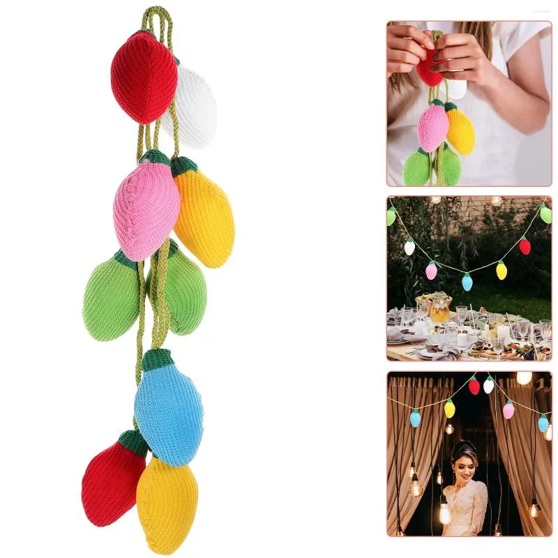 Decoratieve beeldjes Slinger Pom Hanger Kerstbal Vilt Kerst Wol Pastel Diy Decor Feestindeling Scène Kwastje Regenboog