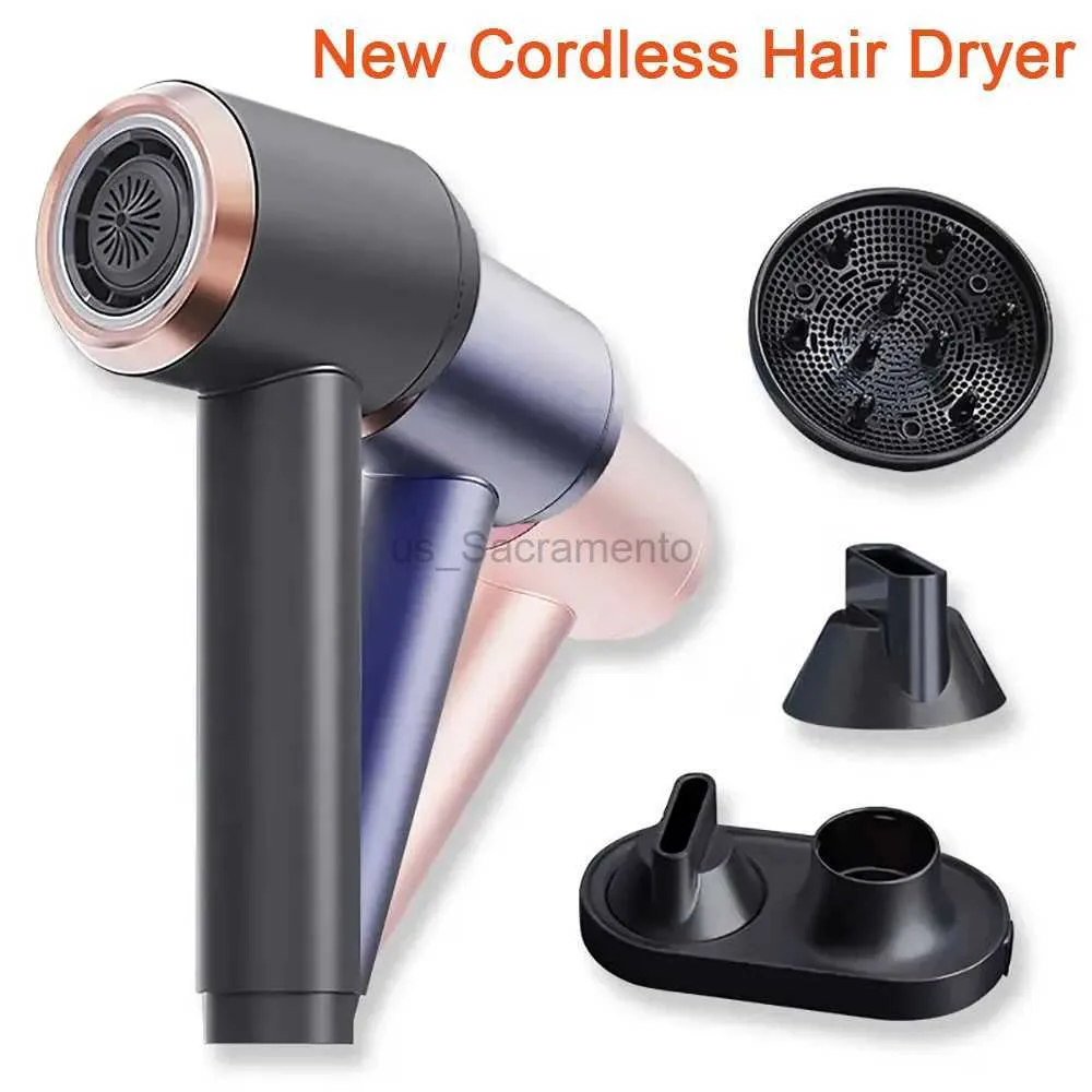 Sèche-cheveux Nouveau sèche-cheveux sans fil contrôle d'écran tactile Portable pour voyage maison ventilateur sans fil 15000mAh 300W Air chaud et frais vent fort 240329