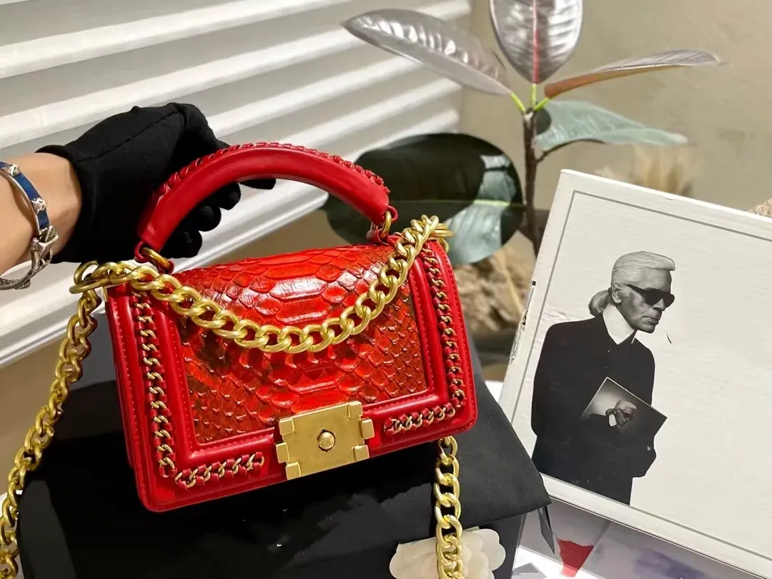 DHgate 2024 top Luxury Bag Design Handbag Women s Fashion Shoulder Bag Classic Spicy Mom Bags Premium Python Pattern Original 18K Gilded Super Versatile Han Bags Luggage Accessories