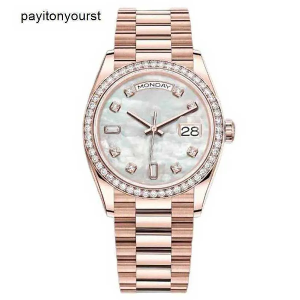 Roles Watch Montres Suisses Diamant Femme Classique 41 mm Automatique Double Calendrier Daydate Boucle Pliante Acier Inoxydable 904l Or Étanche Lumino