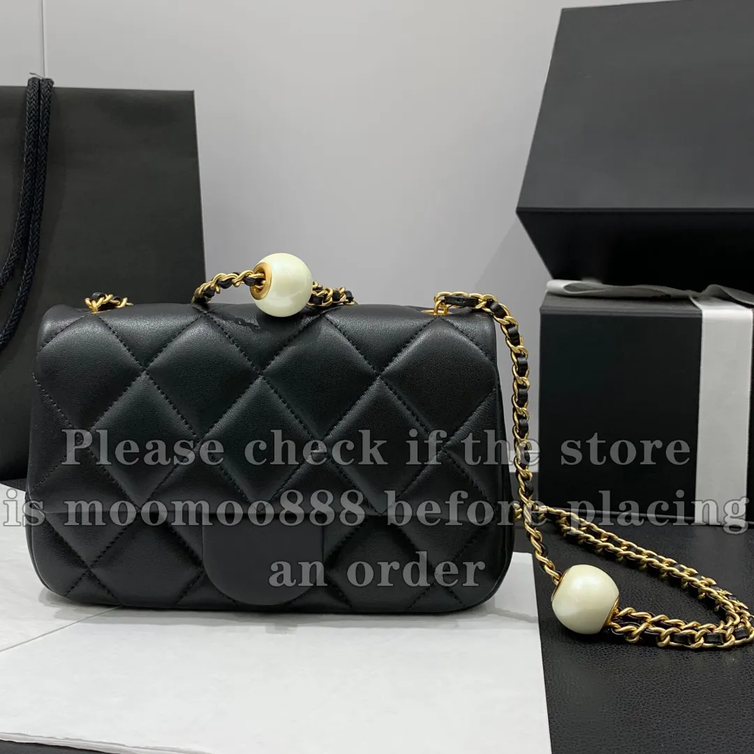12A All New Mirror Quality Designer Mini Small Flap Quilted Bag Womens Lambskin Pearls Bag Luxurys Real Leather Handbags Crossbody Black Purse Shoulder Chain Box Bag From 194 27 DHgate