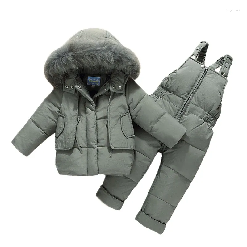 Giù Cappotto 2024 Tuta Invernale Per Il Bambino Della Ragazza del Ragazzo Vestiti Insieme Dei Vestiti Tute Per Bambini 2 pz Bambino Snowsuit 0-3 anni