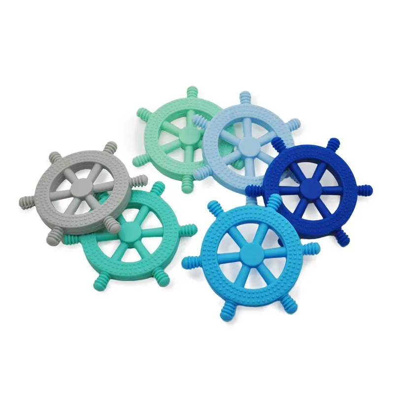 Silicone Teething Toy Sea Ship Anchor Helms Octopus Teethers Soothers Sensory Chew Toys for Newborn Toddler BPA Free