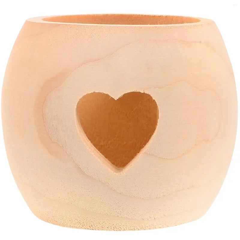 Świecane uchwyty drewniane uchwyt w kształcie serca zwężające się świece okrągłe unikalne stojaki Tealight Bride Dekoracja