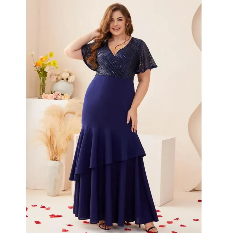 knee length dresses for ladies Lovely Royal Blue Floral Maxi Dress main image 0