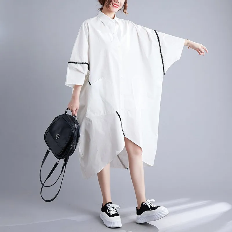 asymmetrical dress floral Y/Project Asymmetric Cotton Shirt Dress  DREEMS