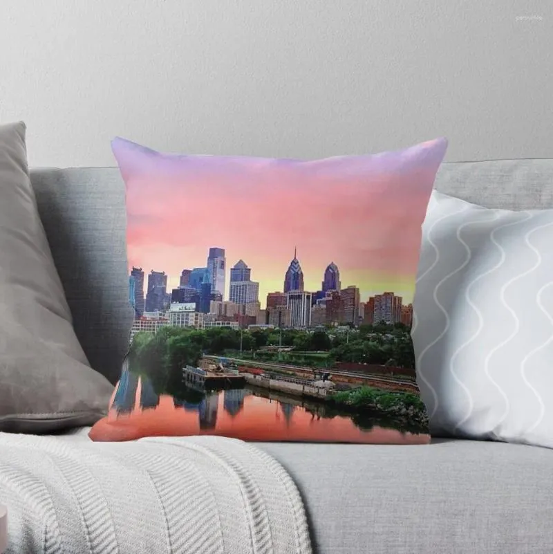 Cuscino colorato Philly Skyline Throw S per divano, coperture natalizie, cuscini per divano