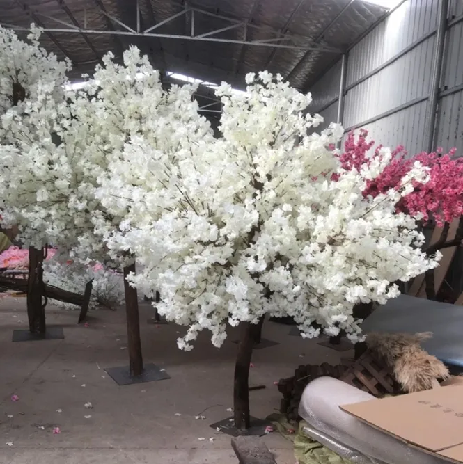 2024 Decorative Flowers Wreaths Wedding Decoration 5Ft Tall 10 Piece/Lot Slik Artificial Cherry Blossom Tree Roman Column Road Leads Fo Dhuog