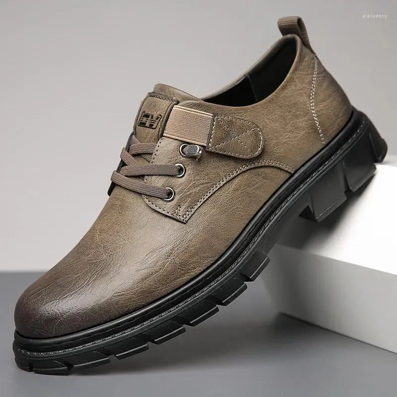 Sapatos casuais homens oxfords respirável couro apartamentos formais estilo britânico vestido moda luxo baixo top tênis