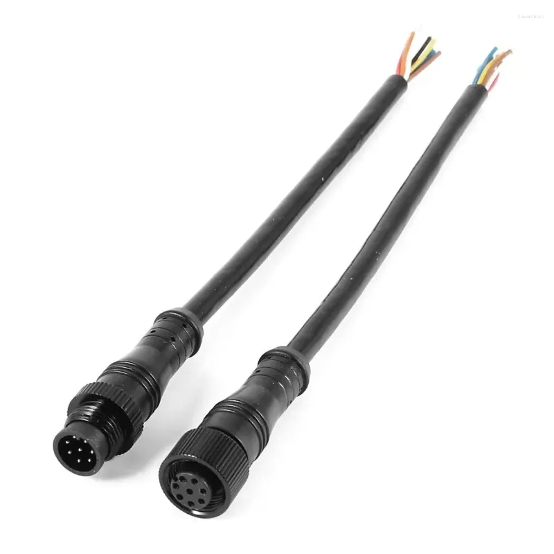 Lepels 8-pins M/F-stekker Waterdichte connectorkabel Zwart