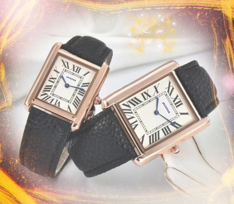 Couple Designer Élégant À La Mode Montres Pour Hommes Et Femmes Boîtier En Acier Inoxydable Mouvement À Quartz Importé 28mm 34mm Deux Tailles Horloge Montre À Boucle En Cuir Véritable