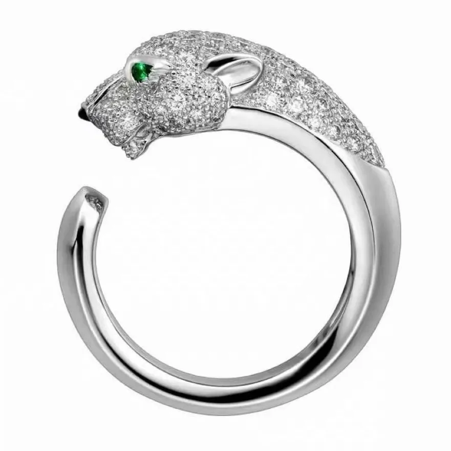 Anel da série Panthere diamantes marca de luxo reproduções oficiais Top qualidade 18 K anéis dourados design da marca novo diamante de venda a211R
