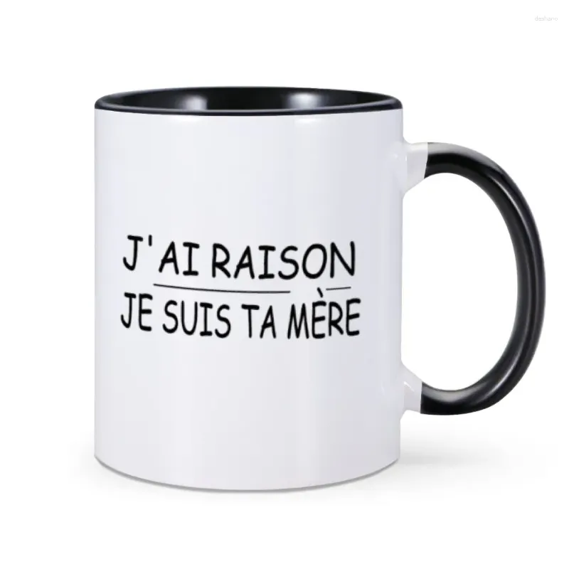 Caneca Caneca Francesa Xícara de Chá de Café para Mamãe Humor Tasse Maman Cadeau Rigolo Original Humoristique Pour Femme Cerâmica Presente Único