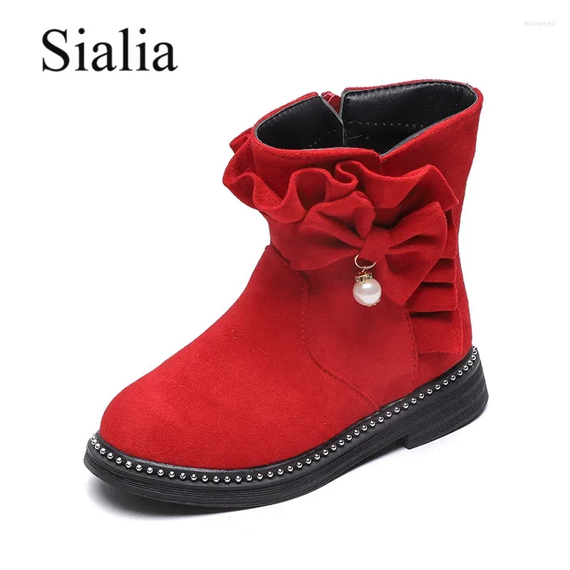 Botas Sialia Winter Girls para niños Zapatos Niños Zip Short Peluche Cálido Nieve Moda Bota Infantil Menina