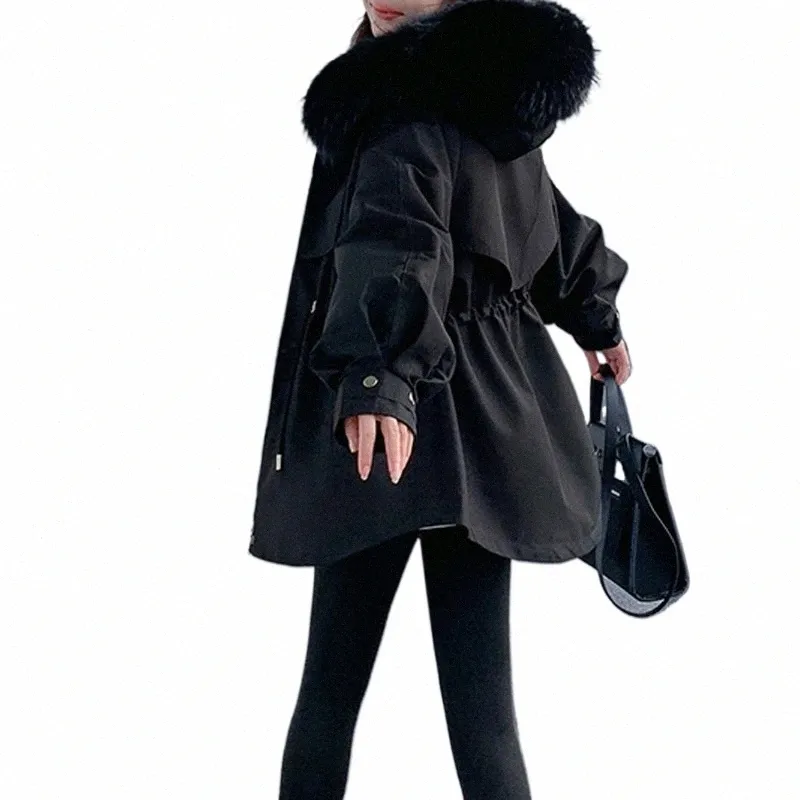 Femmes Poche Casual Manteau Zipper À Capuche Parkas Polaire Chaud Lg Manches Taille Cott Manteau Femmes Cott-rembourré Veste Automne Hiver R65o #