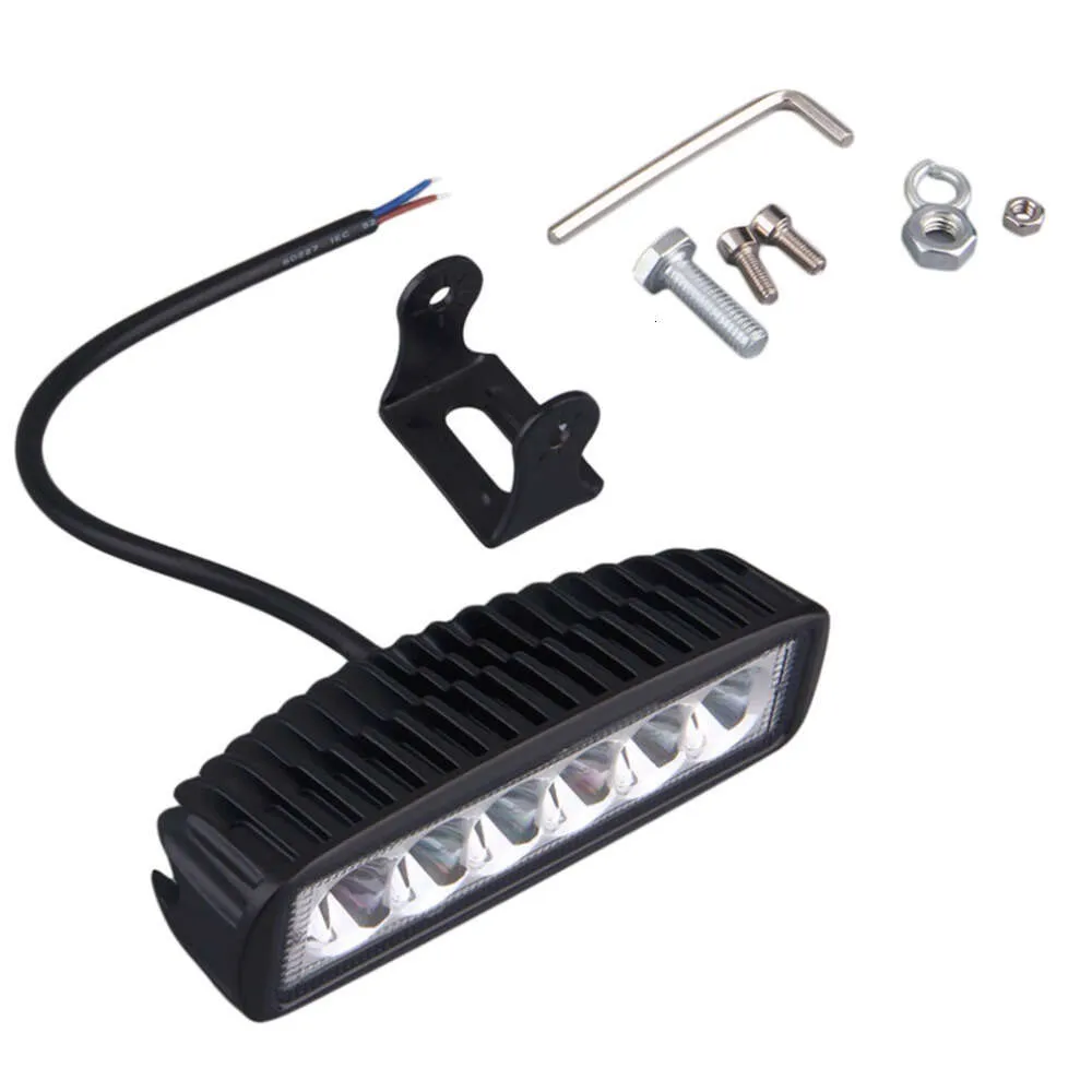 Barra de luz led para motocicleta, atualização de 6 tamanhos, 18w, 12v, 24v, offroad, 4x4, atv, luzes diurnas, caminhão, trator, luz de trabalho