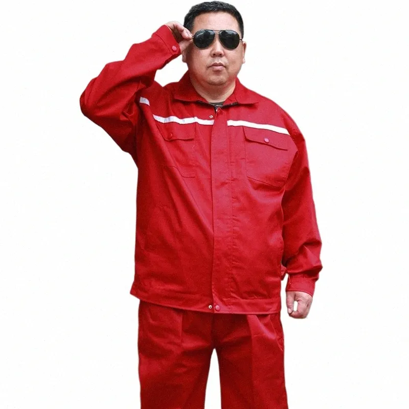 Reflective Loose Work Clothing Men Plus Size Mechanical Factory Hållbar skyddande Uniform Labour Workshop ElectricCoverall M-8XL L2L6#