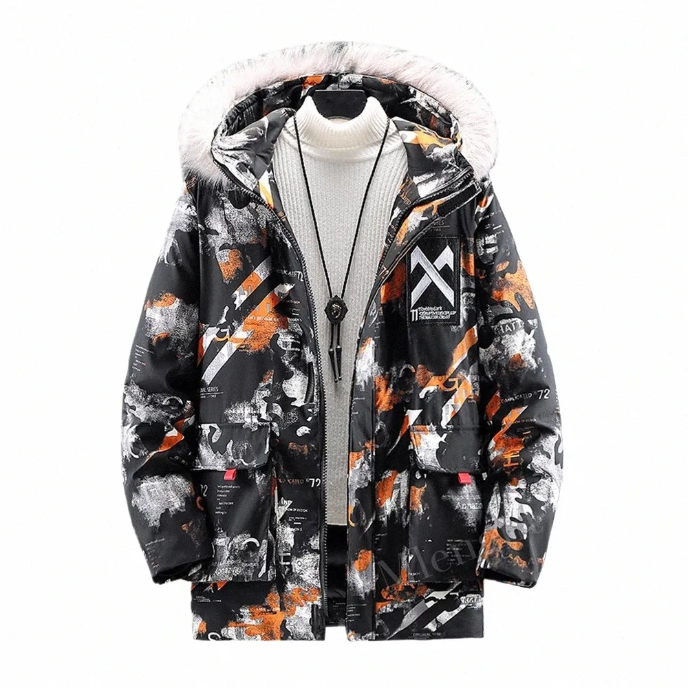 winter Men Fi Casual Hooded Cott Coat with Detachable Fur Collar Parka Thick Warm High Quality Jacket Plus Large Size12XL 13Pn#