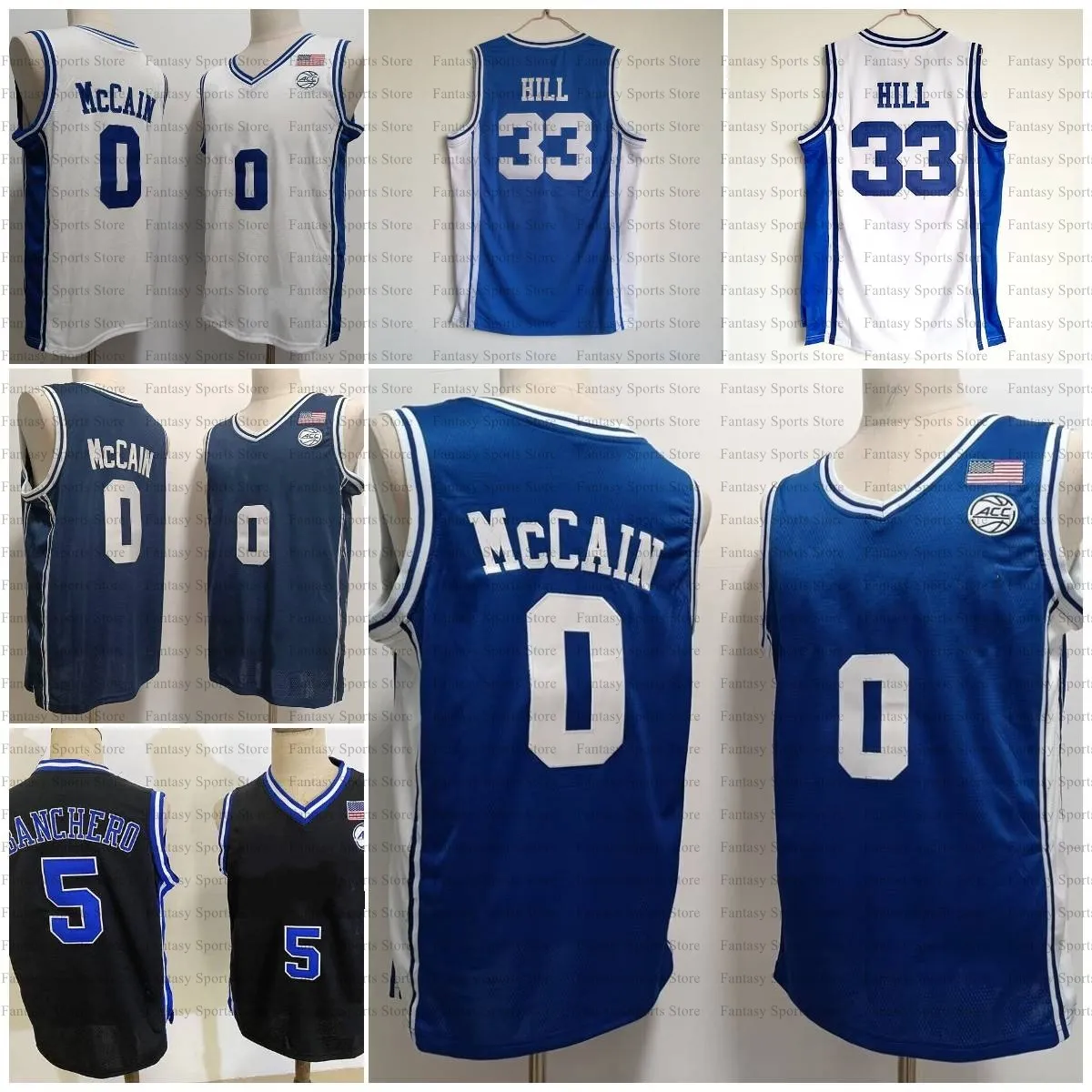 0 Jared McCain 5 Paolo Banchero College Basketball Jerseys J.J.レディックブルーホワイトジャージが縫い付けられました