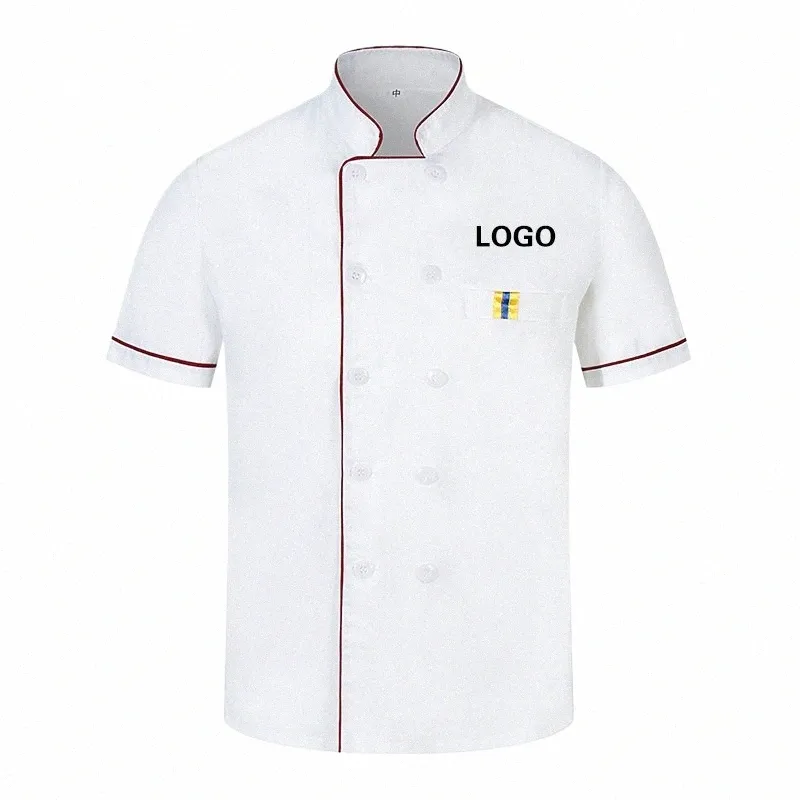 Chef Uniforme Pour Hommes Femmes Avec Logo Restaurante Persalized Cook Vêtements Chemise Manches Veste Fonctionne Top Design Imprimer Modèle k08v #