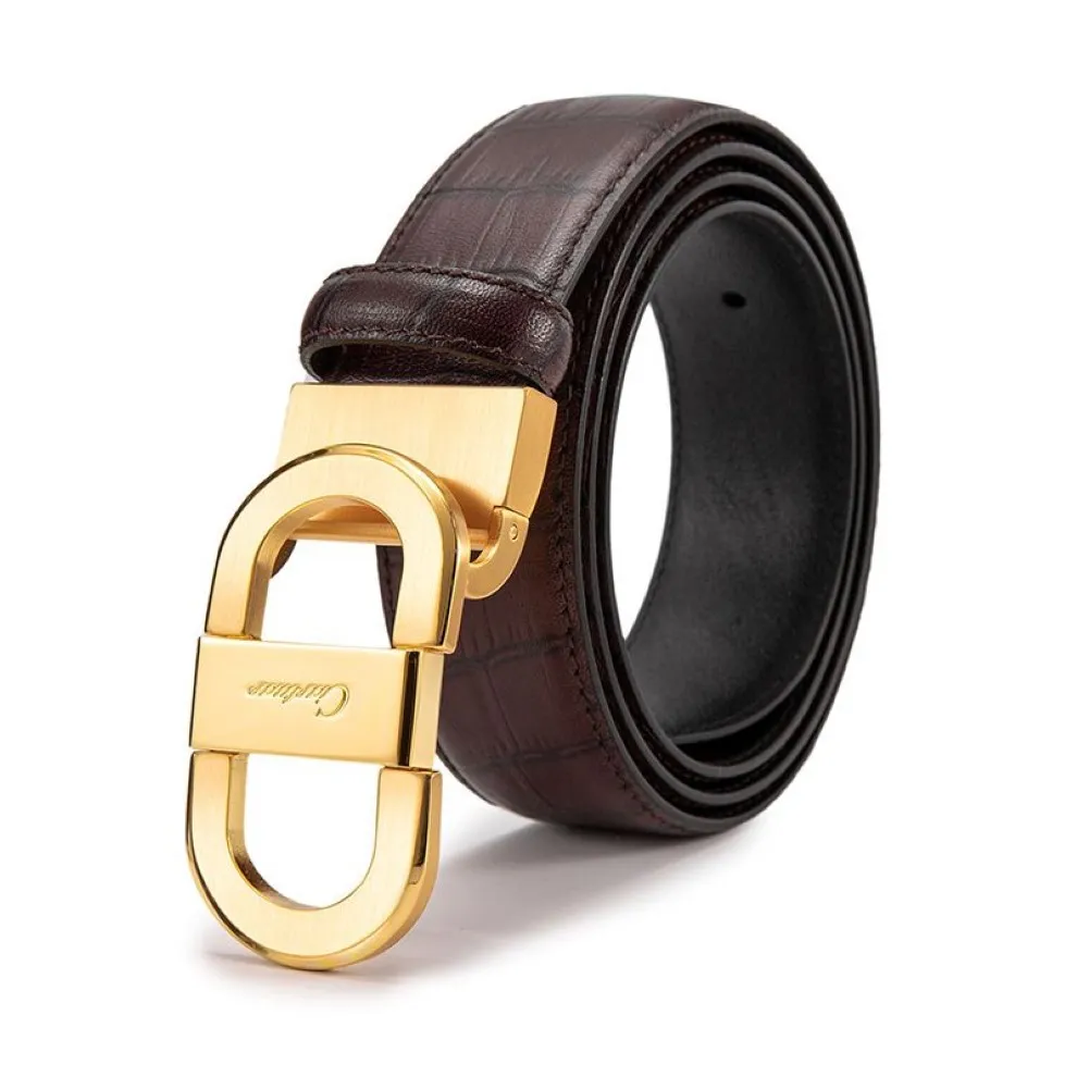 New Fashion Designer Mens Business Luxury belt Smooth buckle Genuine Leather Belts For Men Waist Belt346S