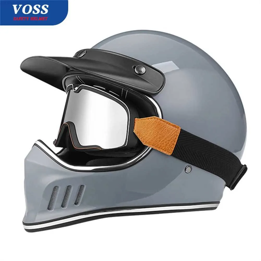 Casques de moto VOSS haute qualité moto rétro mode hors route casque de moto professionnel hors route moto hors route course casque intégral L204