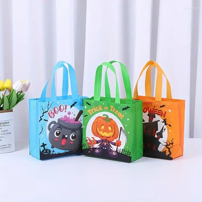 Sacs de rangement 4pcs Halloween Sangle de transport Film couvrant le tissu non tissé Supermarché de haute qualité