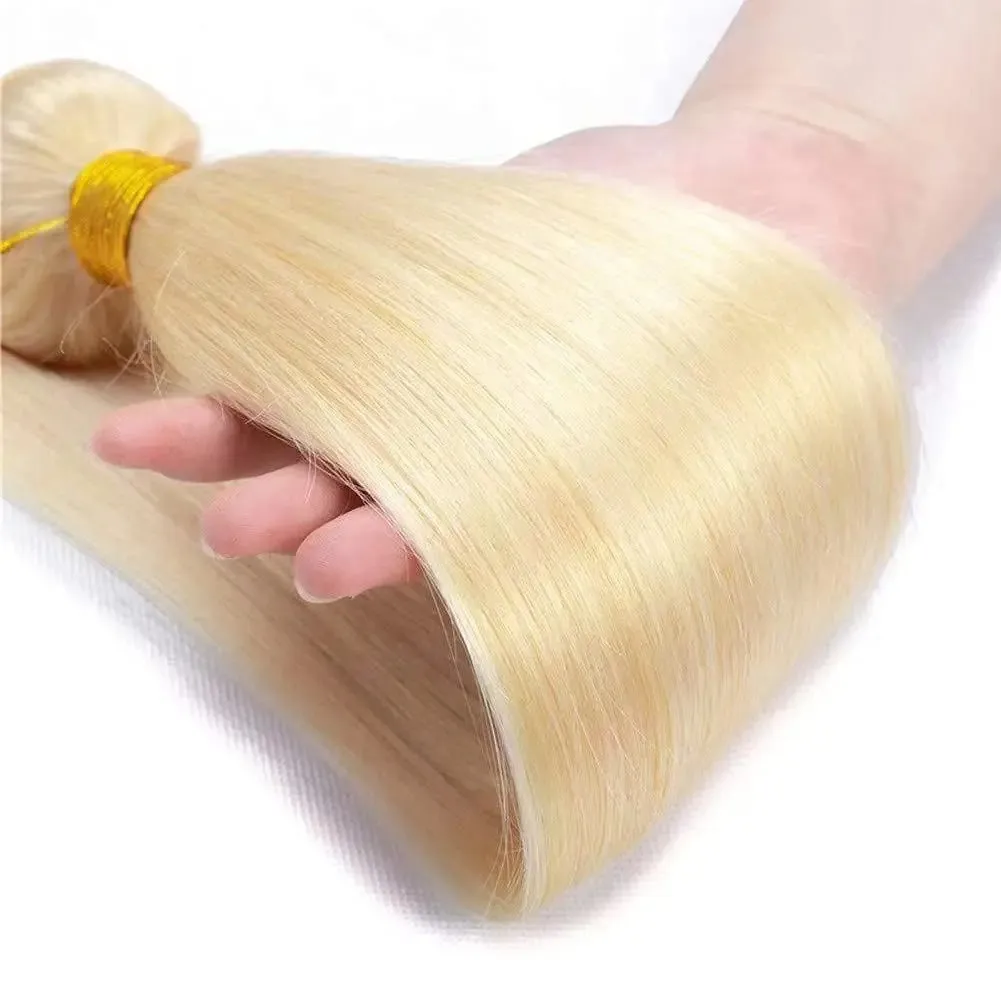 Blonde Human Hair 1 Bundles Brazilian Straight Hair Bundle Honey Blonde Virgin Bundles Human Hair Extensions Weave 