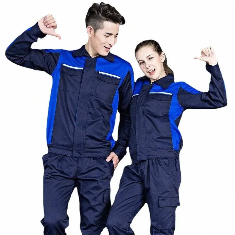 meccanico uniforme Auto bellezza negozio di riparazione riparazione auto abiti da lavoro Set donne Ropa De Trabajo uomo che lavora vestiti di manutenzione X89d #