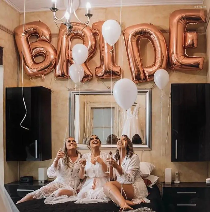 Party Decoration 5Pcs Rose Gold Bride To Be Letter Foil Balloons Wedding Baby Shower Valentines Day Love Gift Supplies