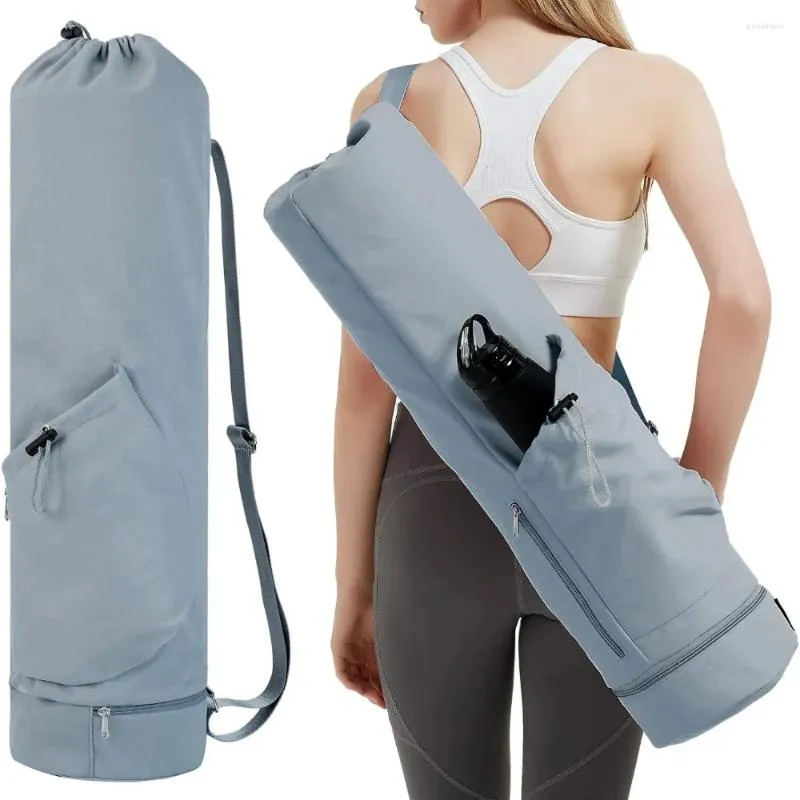 Sacs de rangement exercice Yoga tapis sac grande capacité étanche Fitness pleine fermeture éclair toile réglable bandoulière sac à dos