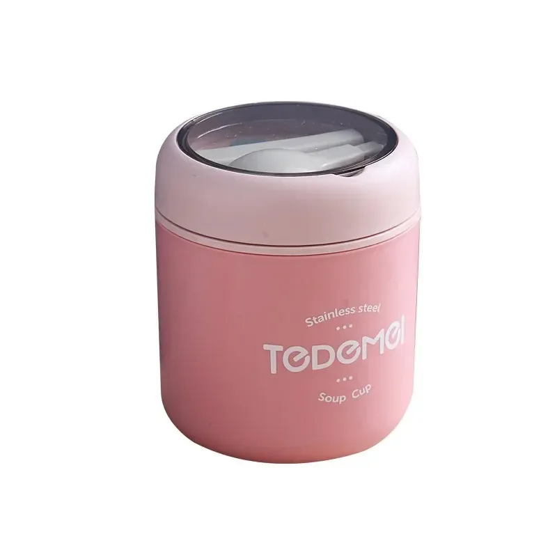 Mini Thermal Lunch Box Food Container with Spoon Stainless Steel Vaccum Cup Soup Cup Insulated Lunch Box