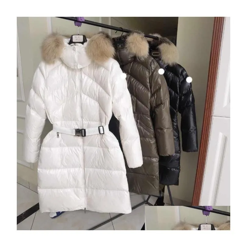 Piumino da donna Parka Designer Giacca Distintivo ricamato Cappotto invernale Twill Collo lungo in pelliccia Cappotti Scansione Consegna goccia Abbigliamento Abbigliamento Esterno Otvvb