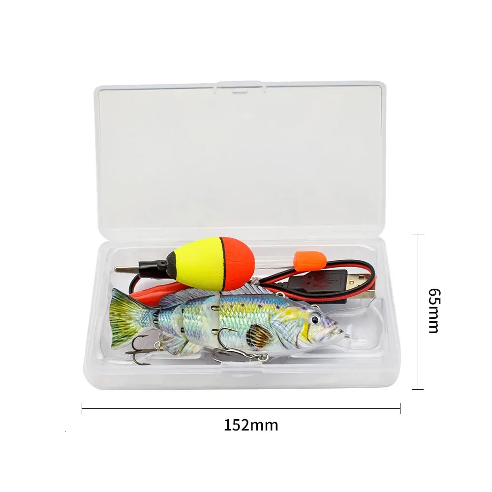 Petits leurres de natation robotisés de 10 cm pêche leurre électrique automatique appâts Wobblers pour Swimbait lumière LED clignotante rechargeable USB 240321